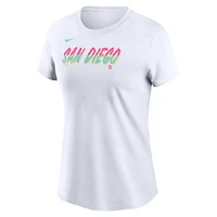 T-shirt Nike blanc avec logo San Diego Padres City Connect pour femme