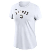T-shirt Nike blanc Team Arch pour femme San Diego Padres