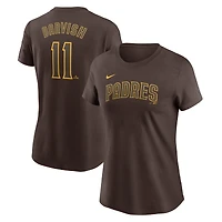 T-shirt Nike Yu Darvish marron San Diego Padres Cooperstown Collection Fuse avec nom et numéro pour femme
