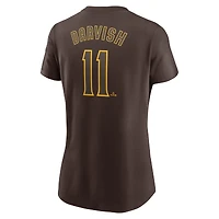 Women's Nike Yu Darvish Brown San Diego Padres Cooperstown Collection Fuse Name & Number T-Shirt
