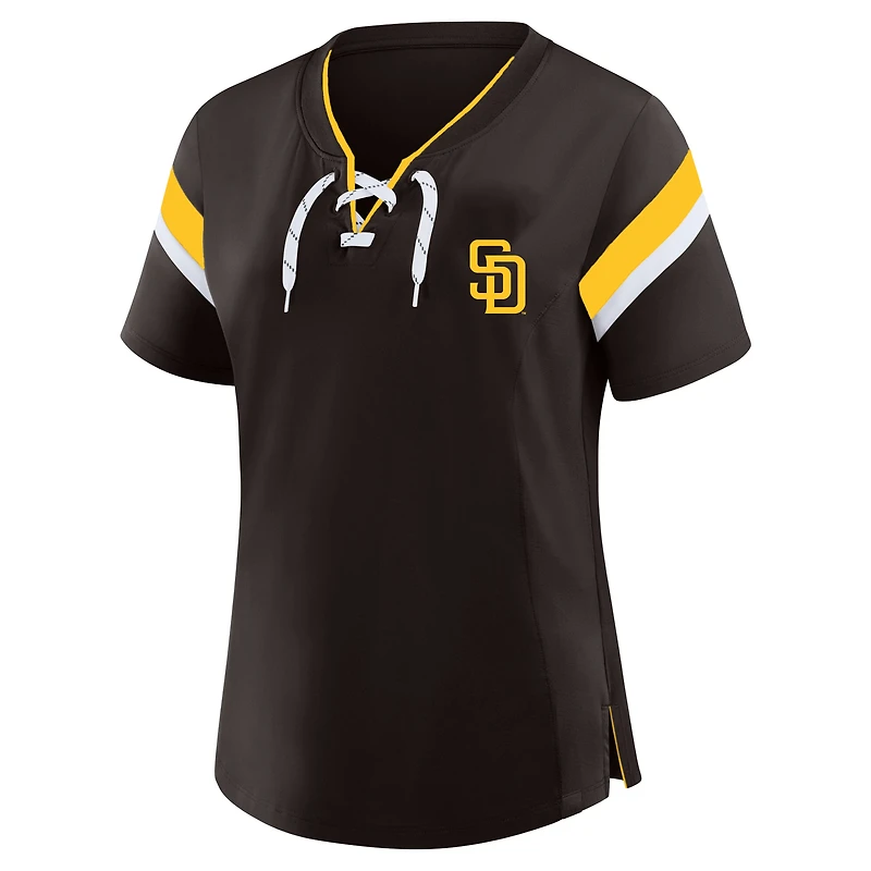 Women's Profile  Brown San Diego Padres Lace-Up T-Shirt