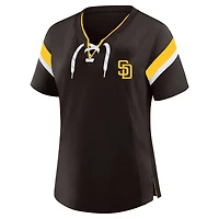 Women's Profile  Brown San Diego Padres Lace-Up T-Shirt