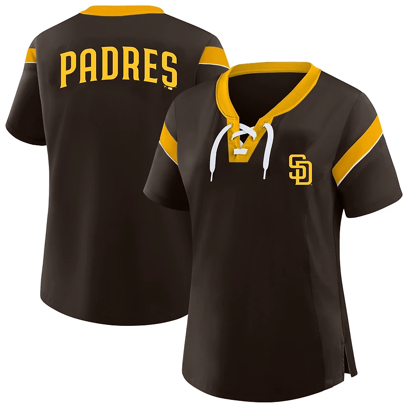 Women's Profile Brown San Diego Padres Plus Lace-Up T-Shirt