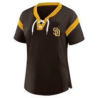 Profil femme marron San Diego Padres T-shirt à lacets grande taille