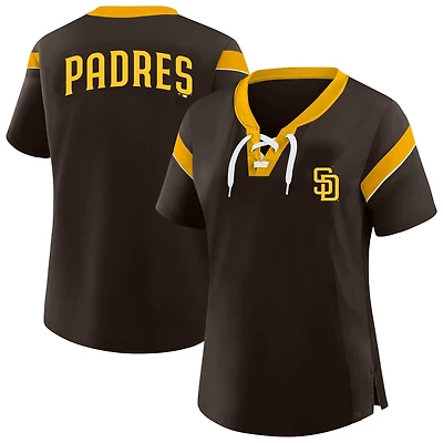 Women's Profile Brown San Diego Padres Plus Lace-Up T-Shirt