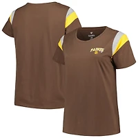 T-shirt marron à encolure dégagée grande taille Profile pour femmes des Padres de San Diego