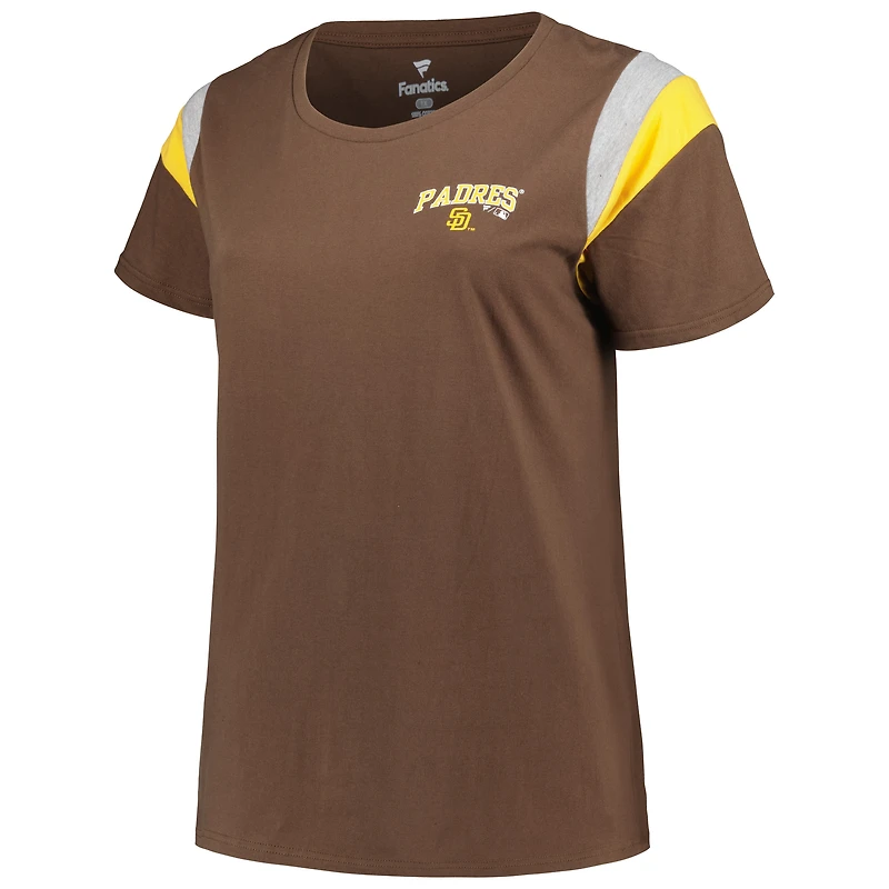 T-shirt marron à encolure dégagée grande taille Profile pour femmes des Padres de San Diego