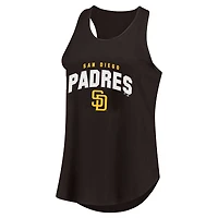 Women's Profile Brown San Diego Padres Plus Wordmark Racerback Scoop Neck Tank Top