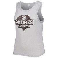 Women's Soft as a Grape Gray San Diego Padres Plus High Neck Tri-Blend Tank Top