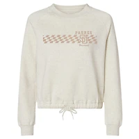 Women's Soft as a Grape Natural San Diego Padres Tonal Checkered Sweatshirt