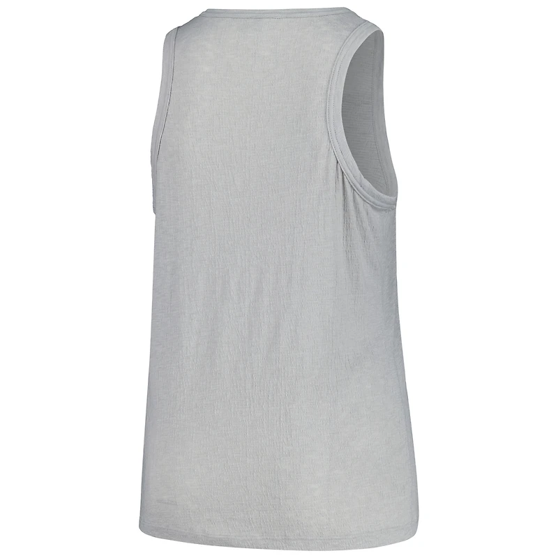 Women's Soft as a Grape Steel San Diego Padres Plus Curvy High Neck Tri-Blend Tank Top