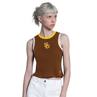 Women's Starter  Brown San Diego Padres Cooperstown Play the Ball Crop Tank Top