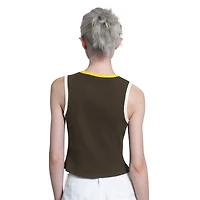 Women's Starter  Brown San Diego Padres Cooperstown Play the Ball Cropped Tank Top