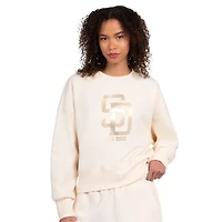 Sweat-shirt en polaire Starter Cream pour femme, motif pastel des Padres de San Diego