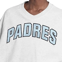 Sweat-shirt court à col en V Starter gris pour femme, San Diego Padres Show Up Fashion