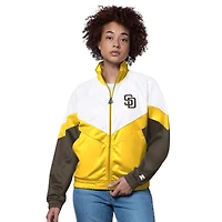 Women's Starter  White/Gold San Diego Padres Teamwork Raglan Full-Zip Track Jacket