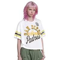 Women's Starter  White San Diego Padres Cropped Hurry Up Offense T-Shirt