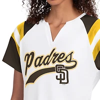 Women's Starter  White San Diego Padres Game On Notch Neck Raglan T-Shirt