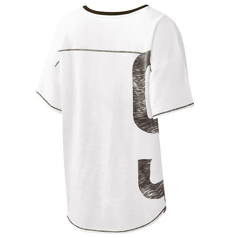 T-shirt à col en V Starter White San Diego Padres Perfect Game pour femmes