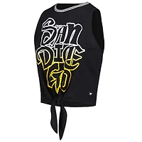 Women's The Wild Collective Black San Diego Padres Twisted Tie Front Tank Top