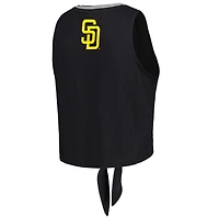 Débardeur torsadé à nouer sur le devant San Diego Padres noir The Wild Collective pour femme
