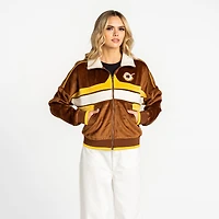 Veste zippée en velours côtelé marron The Wild Collective pour femme, San Diego Padres