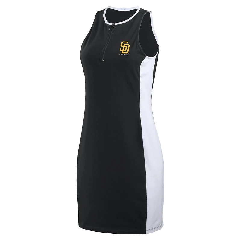 Robe WEAR by Erin Andrews noire sans manches à blocs de couleurs des Padres San Diego pour femmes