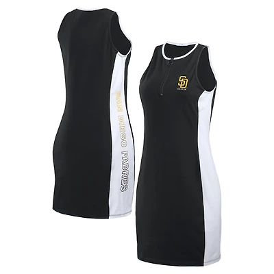 Robe WEAR by Erin Andrews noire sans manches à blocs de couleurs des Padres San Diego pour femmes