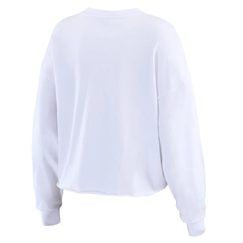 Women's WEAR by Erin Andrews White San Diego Padres Domestic Postcard Long Sleeve T-Shirt