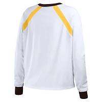 WEAR by Erin Andrews T-shirt blanc à manches longues raglan des San Diego Padres pour femmes