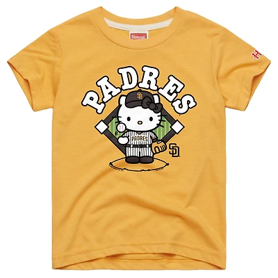 Youth Homage Gold San Diego Padres Hello Kitty x MLB Tri-Blend T-Shirt