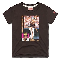 T-shirt en mélange de trois matières, hommage à Tony Gwynn Brown des Padres San Diego, carte baseball Topps, pour jeunes