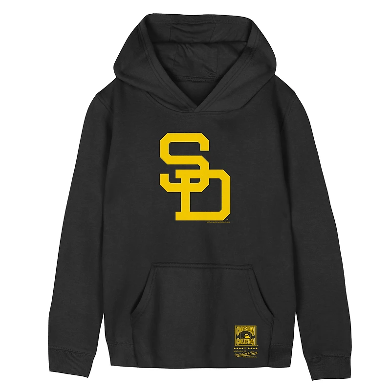 Youth Mitchell & Ness Black San Diego Padres Retro Logo Hoodie