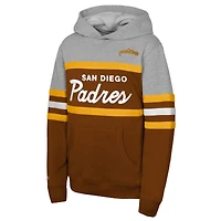 Sweat à capuche Mitchell & Ness marron/gris pour enfant, San Diego Padres, entraîneur-chef de Cooperstown