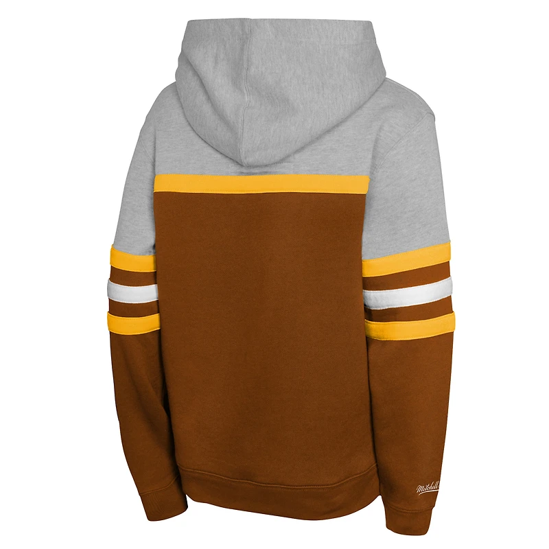 Youth Mitchell & Ness Brown/Grey San Diego Padres Cooperstown Head Coach Pullover Hoodie