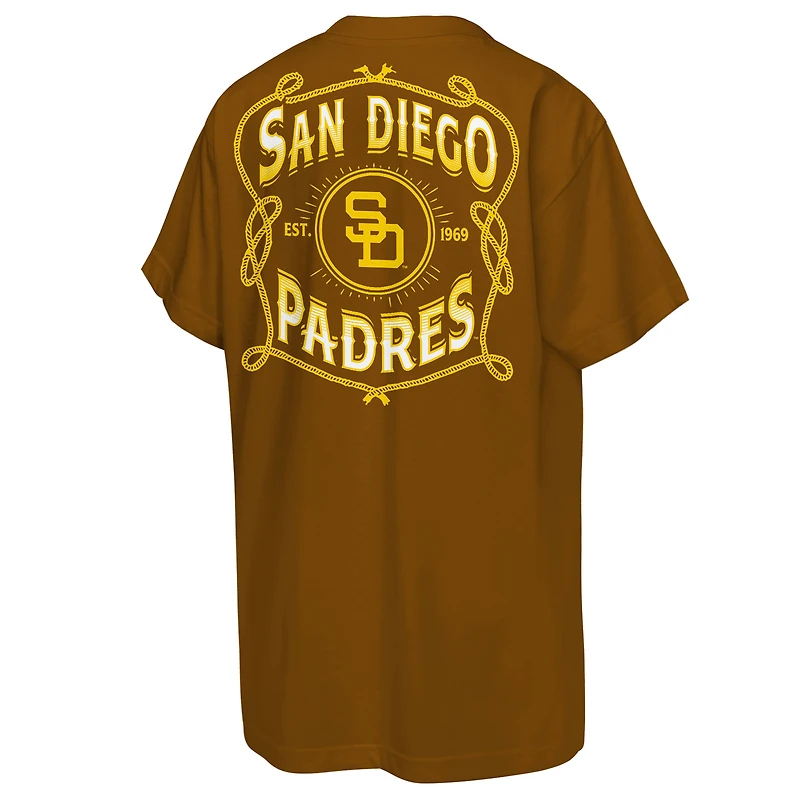 Youth Mitchell & Ness  Brown San Diego Padres Cooperstown Rodeo Rope T-Shirt