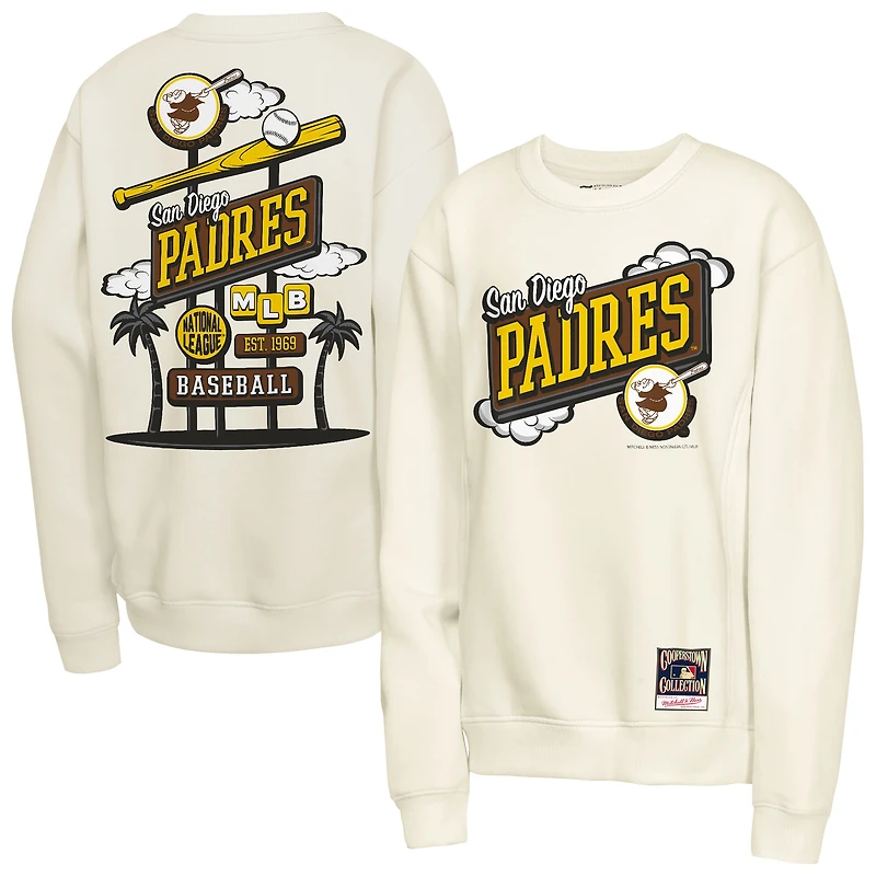 Sweat-shirt rétro Mitchell & Ness naturel San Diego Padres pour enfant