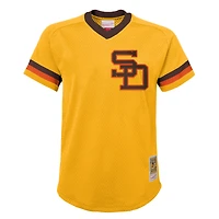 Maillot d'entraînement au bâton en maille pour jeunes Mitchell & Ness Tony Gwynn Gold San Diego Padres Cooperstown Collection