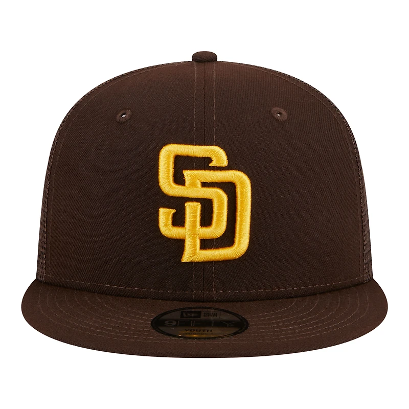 Youth New Era  Brown San Diego Padres 9FIFTY Trucker Snapback Hat