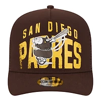 Casquette snapback New Era 9FIFTY marron pour jeunes, logo San Diego Padres, dégradé.