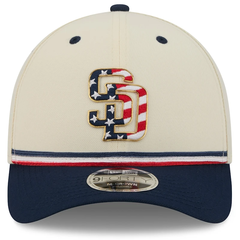 Youth New Era Cream/Red San Diego Padres USA 250 9FORTY M-Crown Adjustable Hat