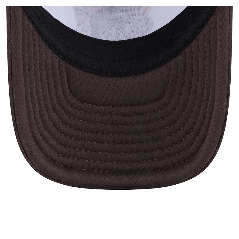 Youth New Era White/Brown San Diego Padres Food A-Frame 9FORTY Trucker Adjustable Hat