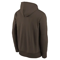 Sweat à capuche Nike Therma-FIT marron pour enfant, collection authentique des Padres de San Diego, Diego.
