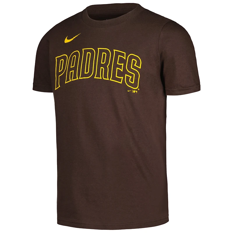 T-shirt Nike Fernando Tatis Jr. pour jeune, marron, avec nom et numéro du joueur à domicile des San Diego Padres