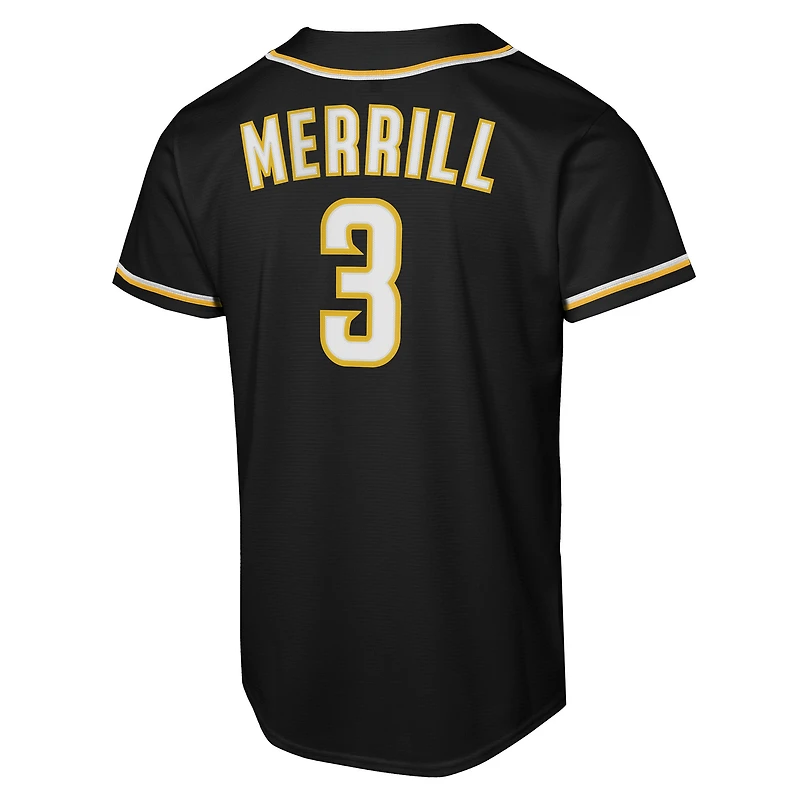 Youth Nike Jackson Merrill Black San Diego Padres Fashion Replica Player Jersey