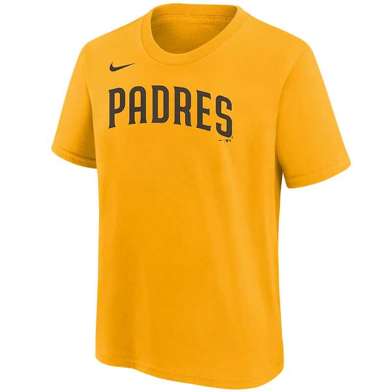 T-shirt avec nom et numéro de joueur Nike Jackson Merrill Gold des San Diego Padres
