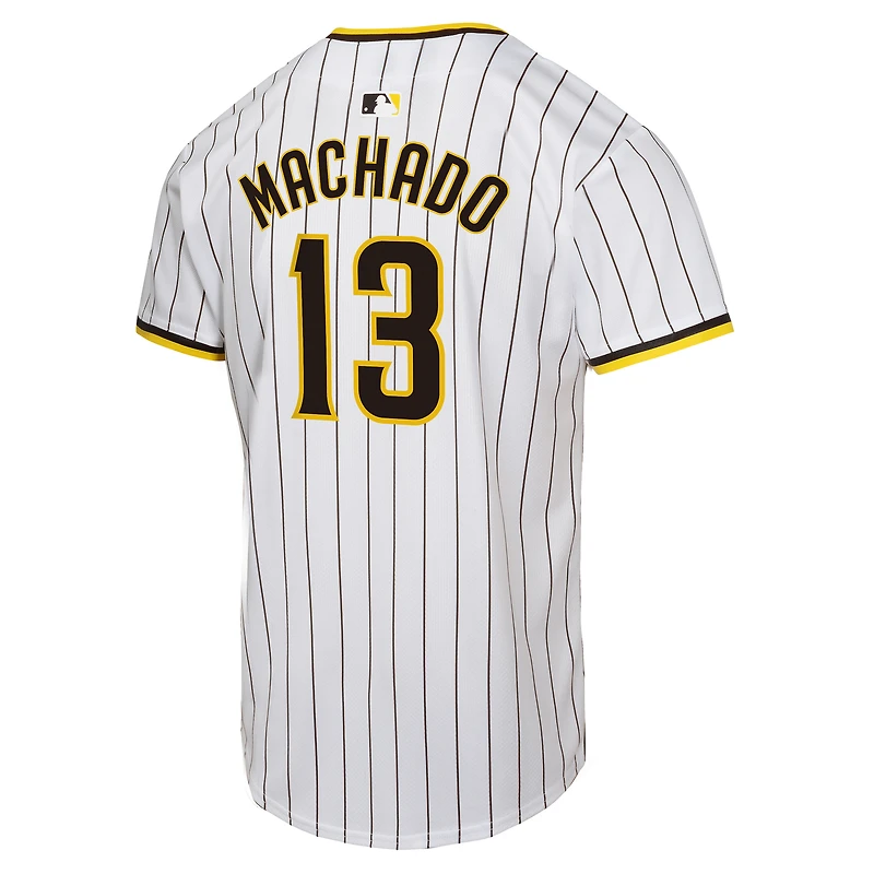 Maillot de joueur match à domicile Nike Manny Machado pour jeunes des San Diego Padres, blanc