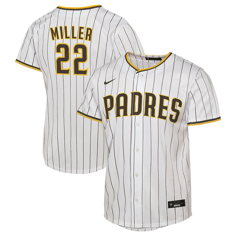 Maillot réplique domicile Nike Mason Miller blanc des Padres de San Diego pour enfant