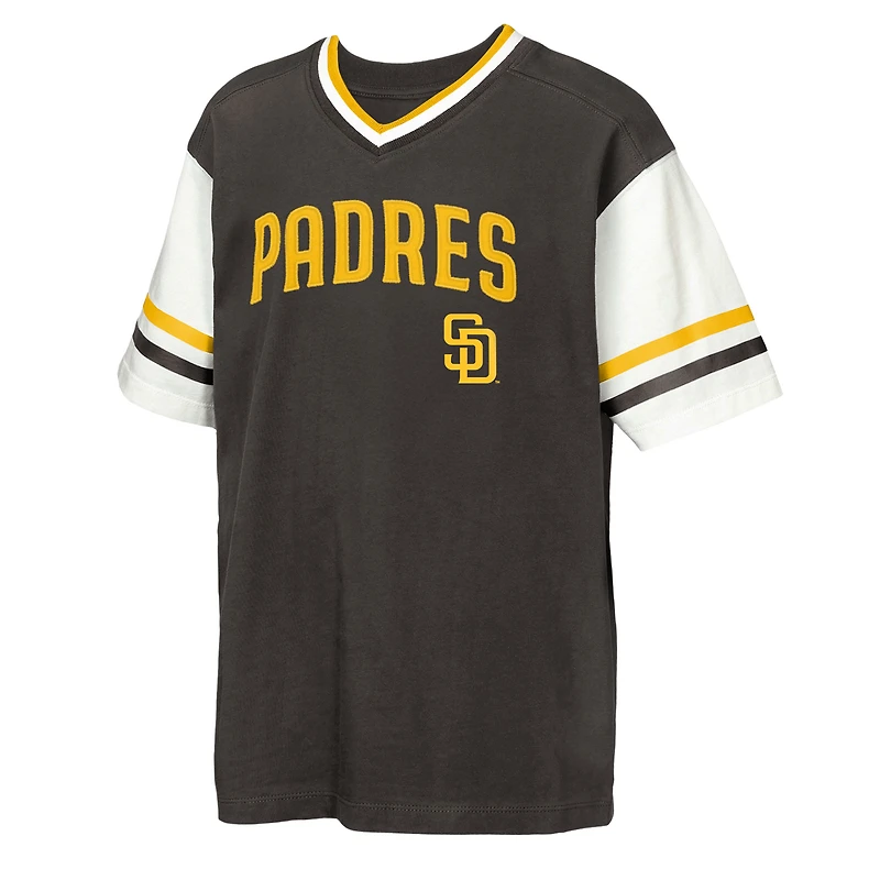 Youth Outerstuff  Brown San Diego Padres Big League Base Runner Ringer T-Shirt