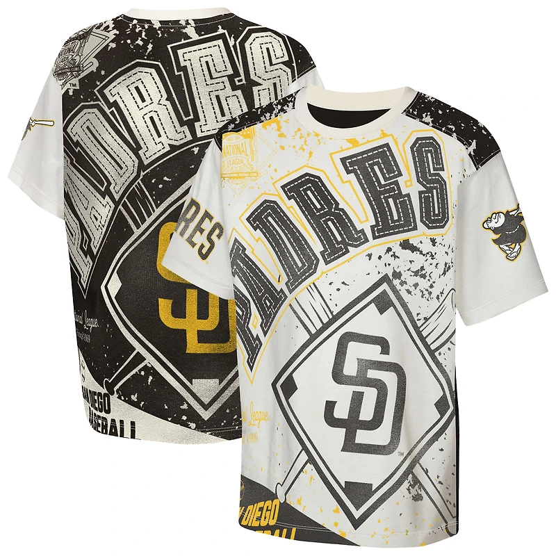 T-shirt Outerstuff Cream Youth San Diego Padres Big League Top Player Bold All-Over Print